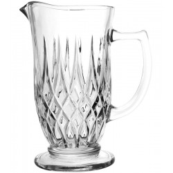 Jogo De Jarra 1l Com 6 Copos 300ml De Vidro Diamante